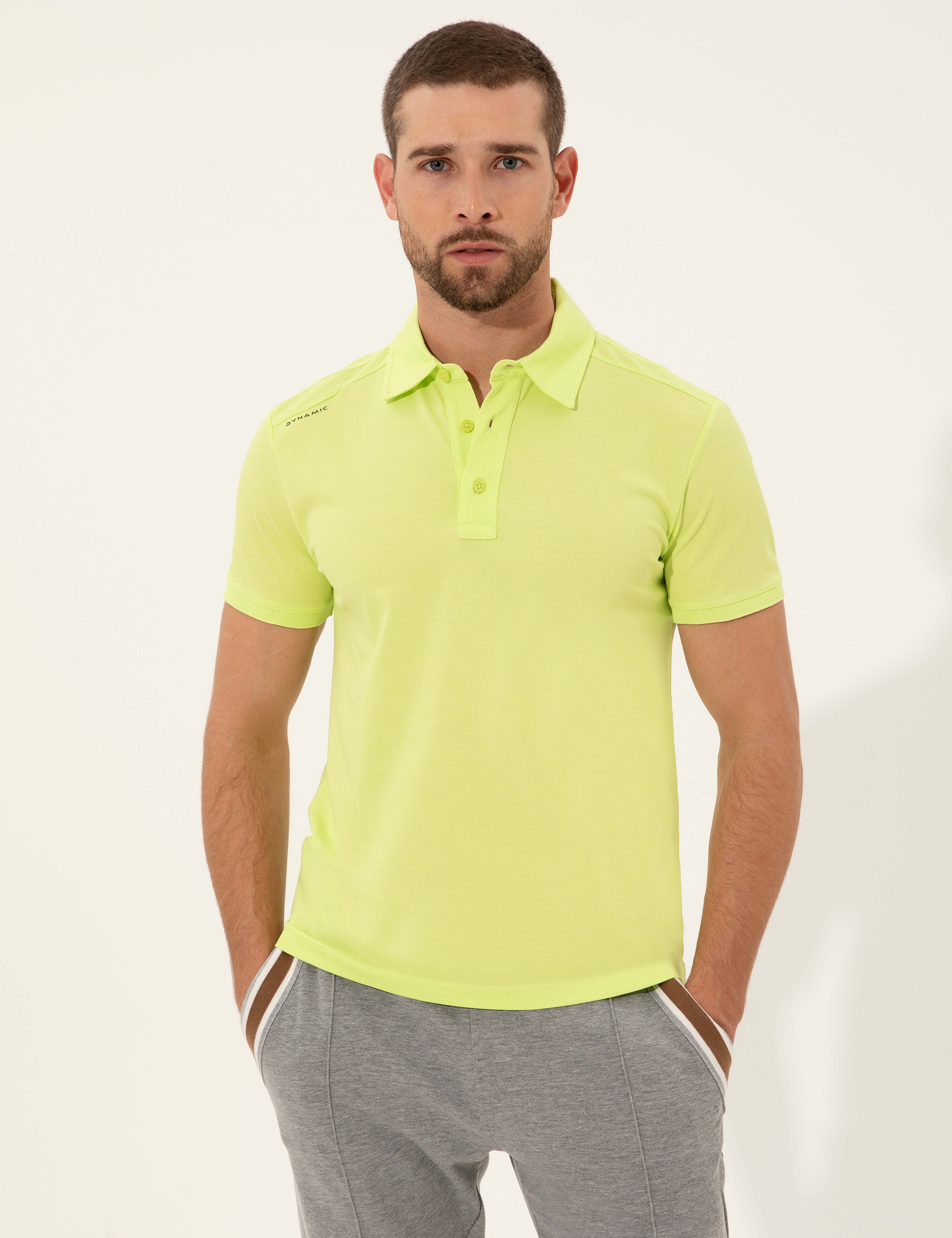 Yeşil Slim Fit Polo Yaka Tişört - Image 3