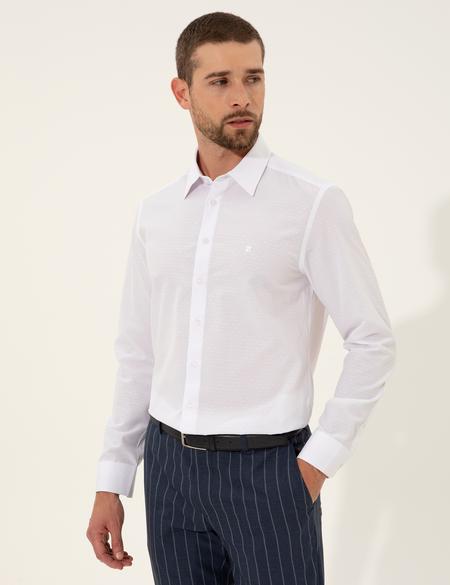Beyaz Slim Fit Uzun Kollu Gömlek - 50255245012