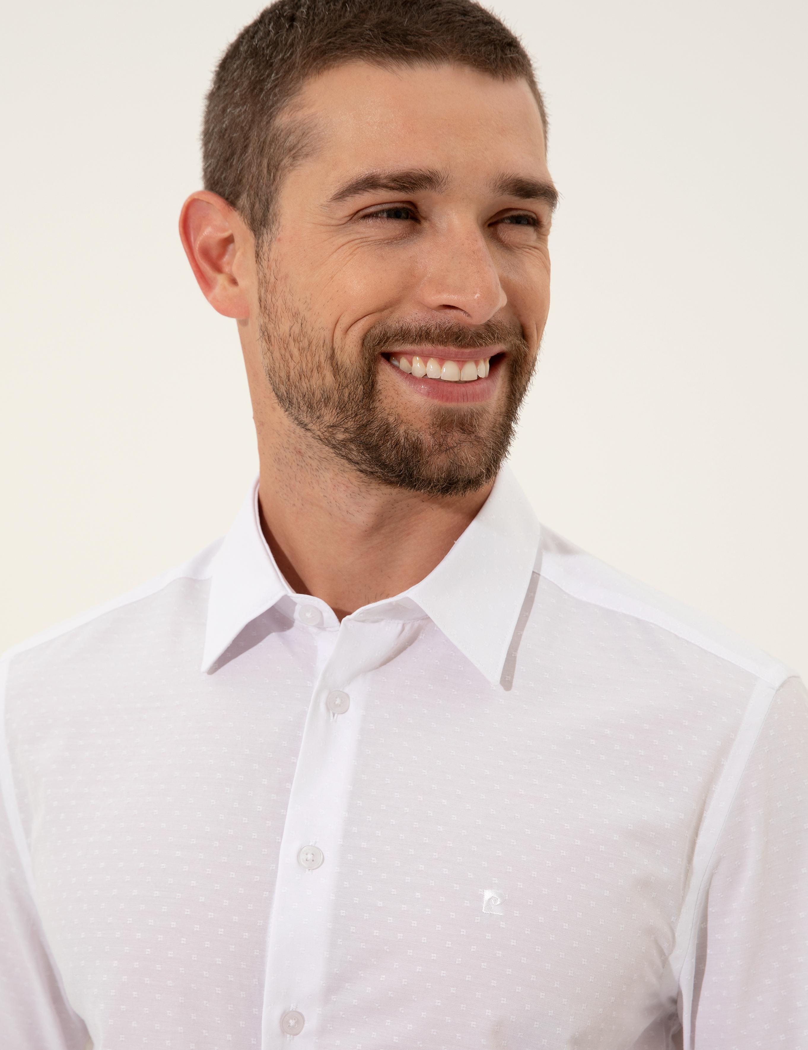 Beyaz Slim Fit Uzun Kollu Gömlek