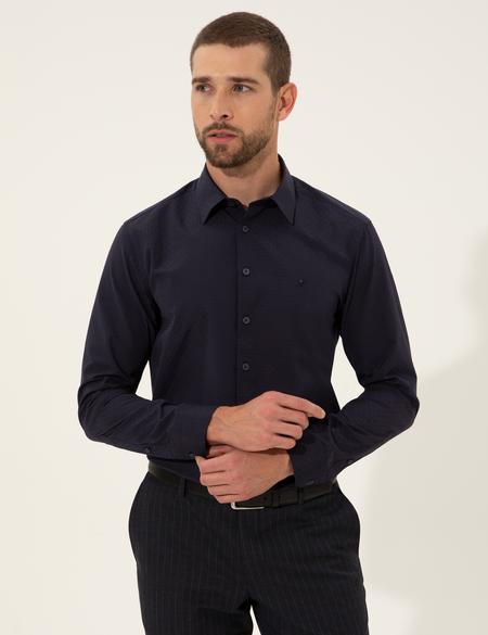 Lacivert Slim Fit Uzun Kollu Gömlek - 50255245030