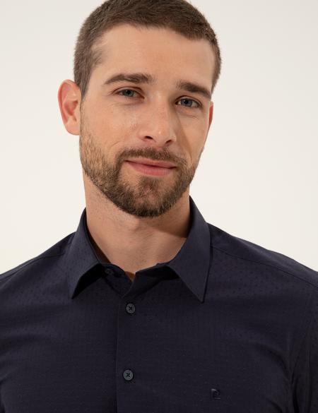 Lacivert Slim Fit Uzun Kollu Gömlek - 50255245030