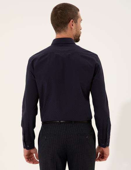 Lacivert Slim Fit Uzun Kollu Gömlek - 50255245030
