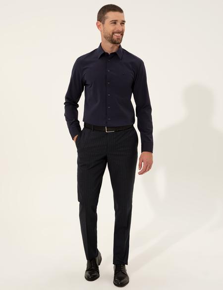Lacivert Slim Fit Uzun Kollu Gömlek - 50255245030