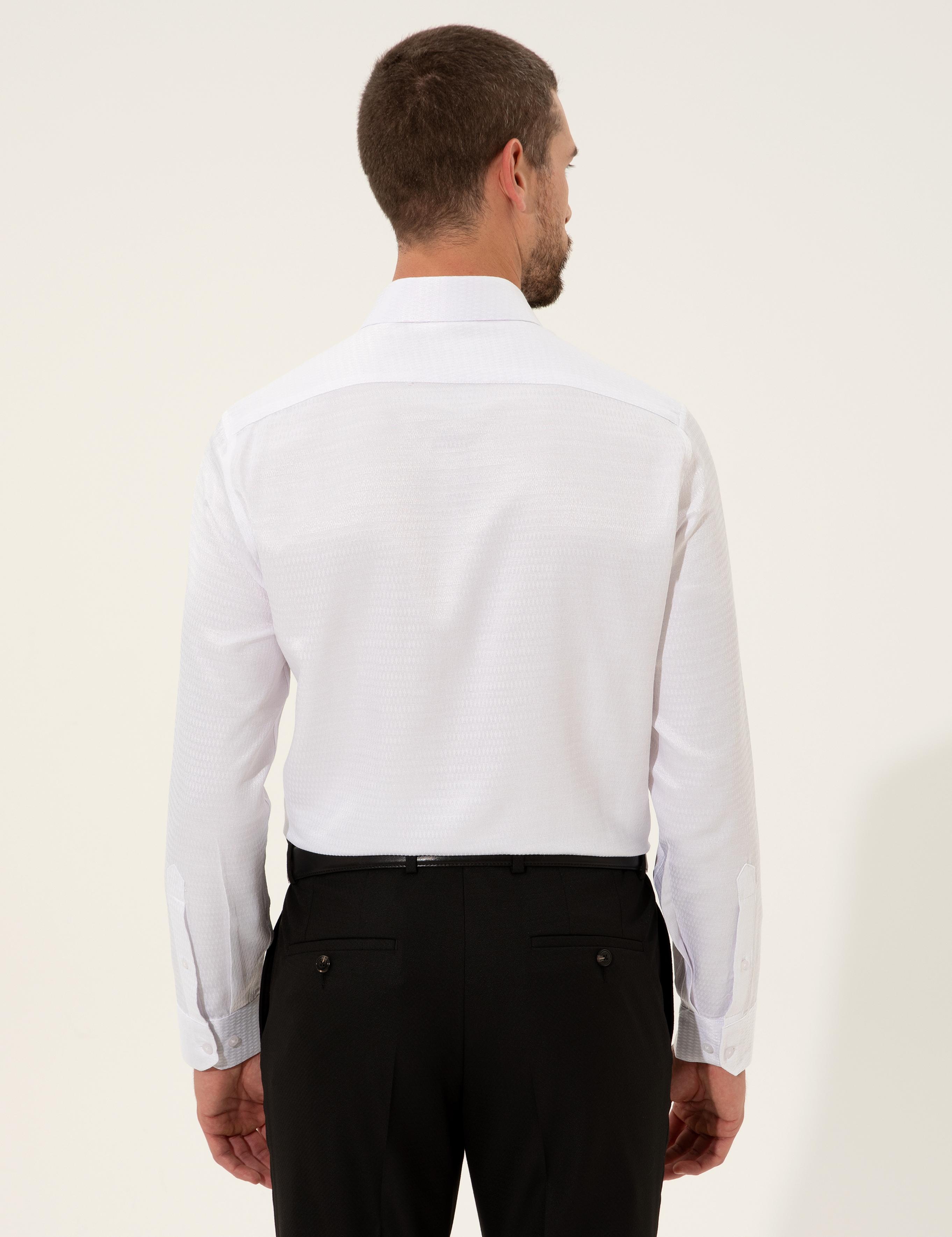 Beyaz Slim Fit Uzun Kollu Gömlek