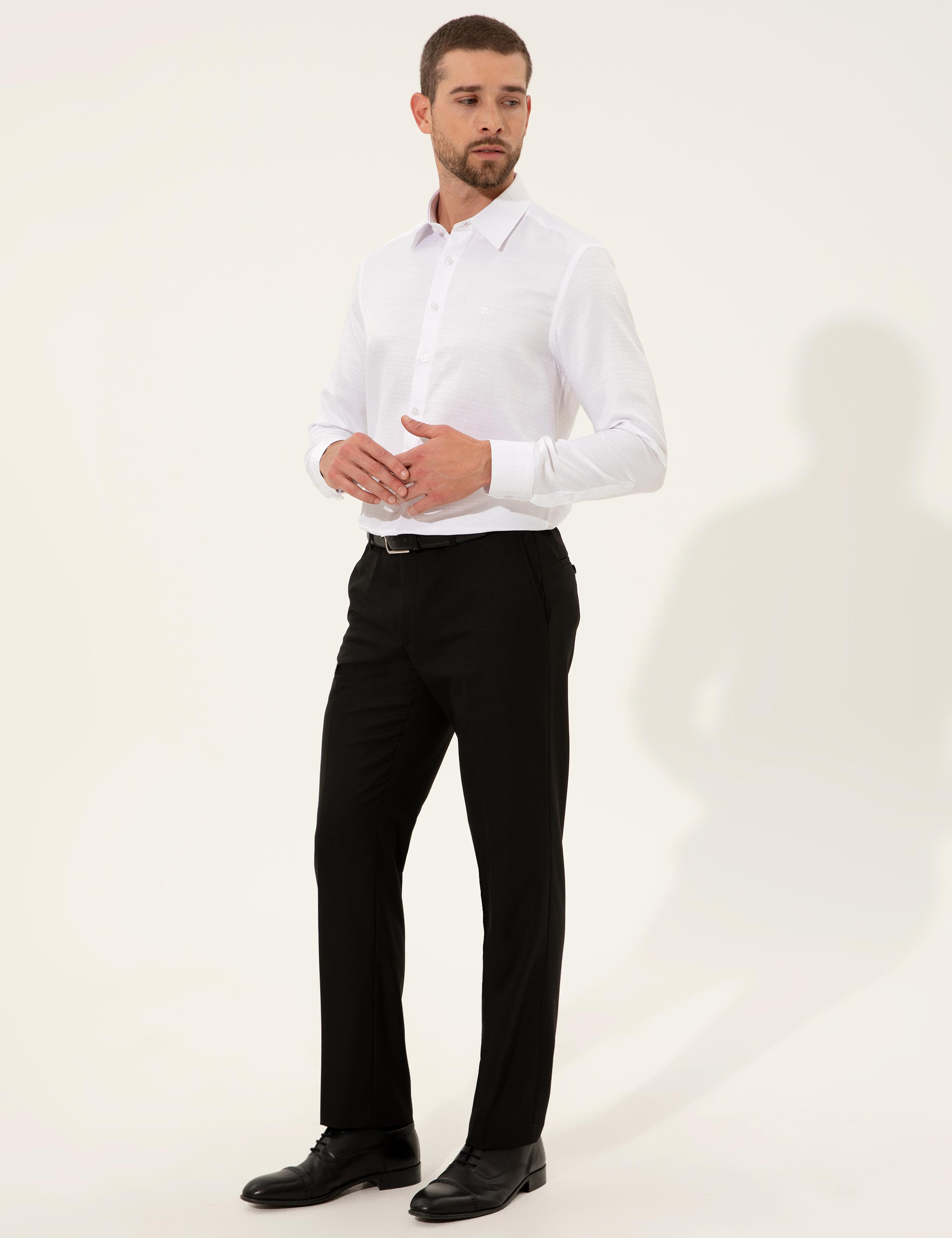 Beyaz Slim Fit Uzun Kollu Gömlek