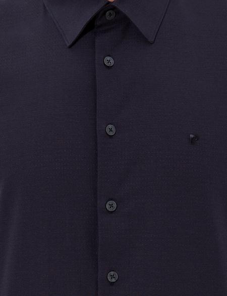 Lacivert Slim Fit Armürlü Gömlek - 50255274031