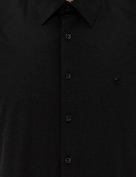Siyah Slim Fit Uzun Kollu Gömlek - 50255274040