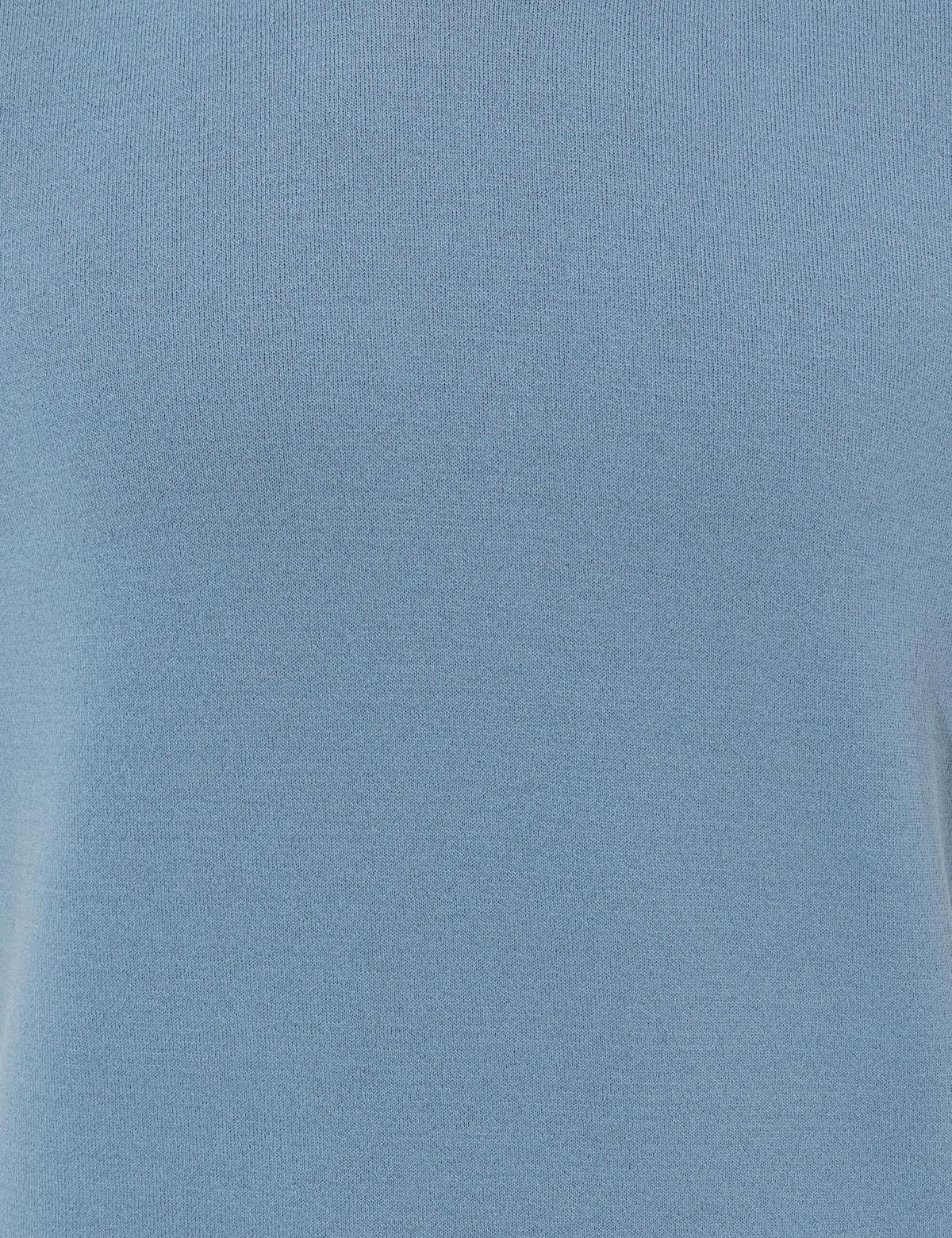 Koyu Mavi Slim Fit Bisiklet Yaka Triko Tişört - 50249698056