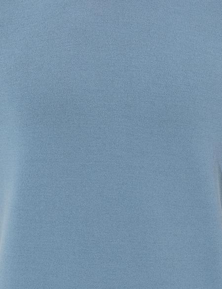 Koyu Mavi Slim Fit Bisiklet Yaka Triko Tişört - 50249698056