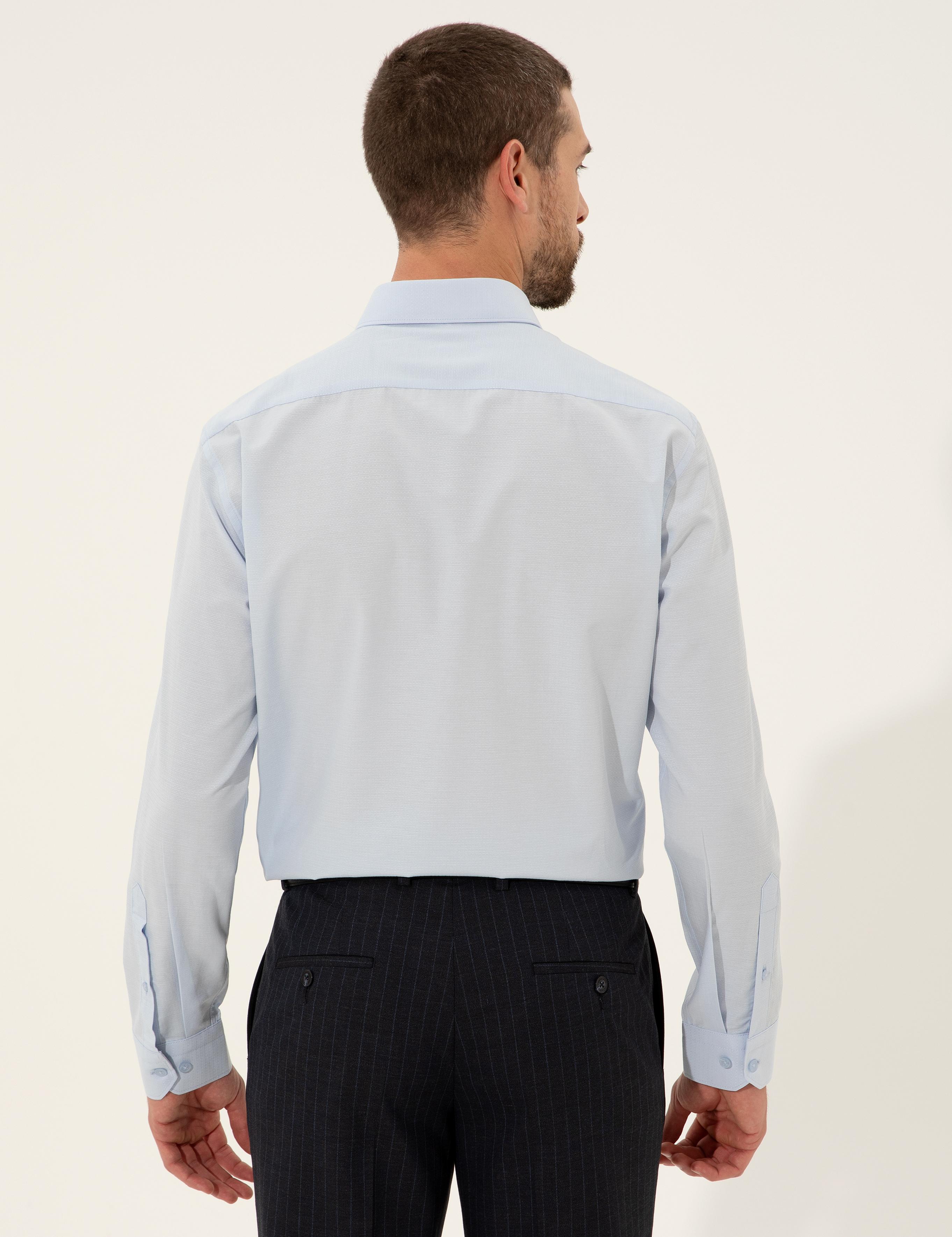 Açık Mavi Slim Fit Uzun Kollu Gömlek