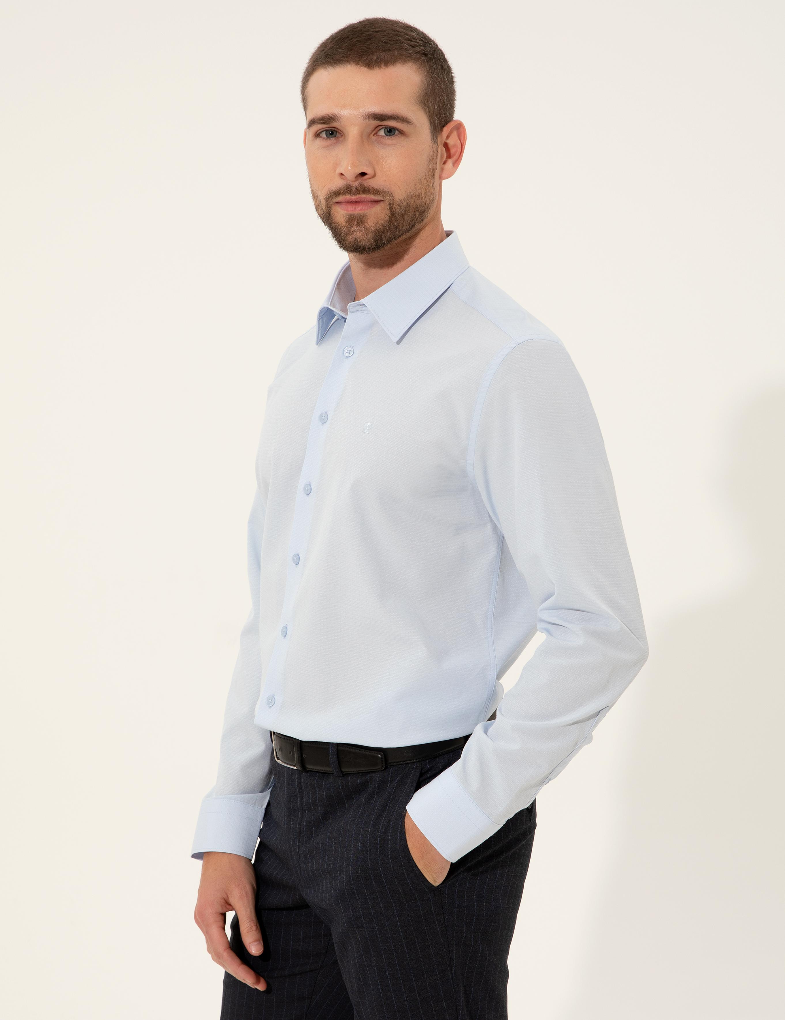 Açık Mavi Slim Fit Uzun Kollu Gömlek