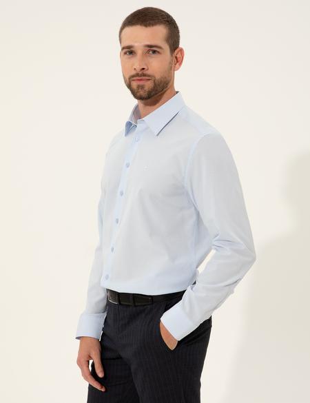 Açık Mavi Slim Fit Uzun Kollu Gömlek - 50255274009
