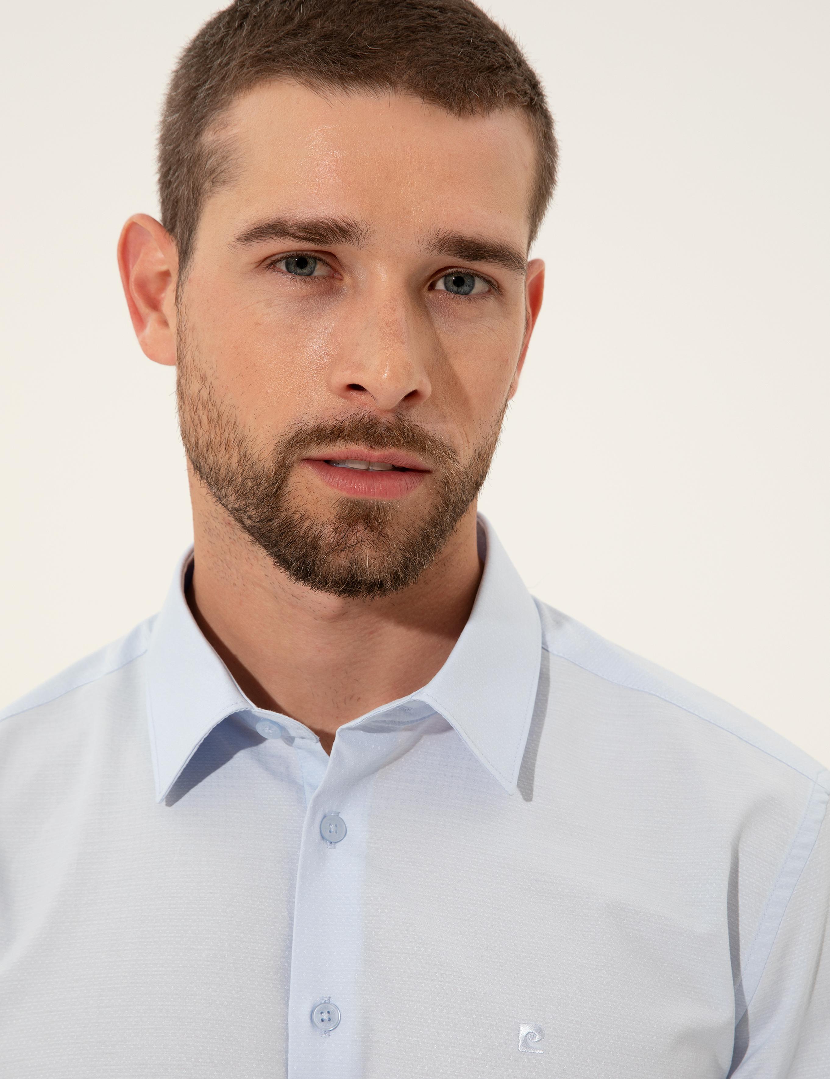 Açık Mavi Slim Fit Uzun Kollu Gömlek