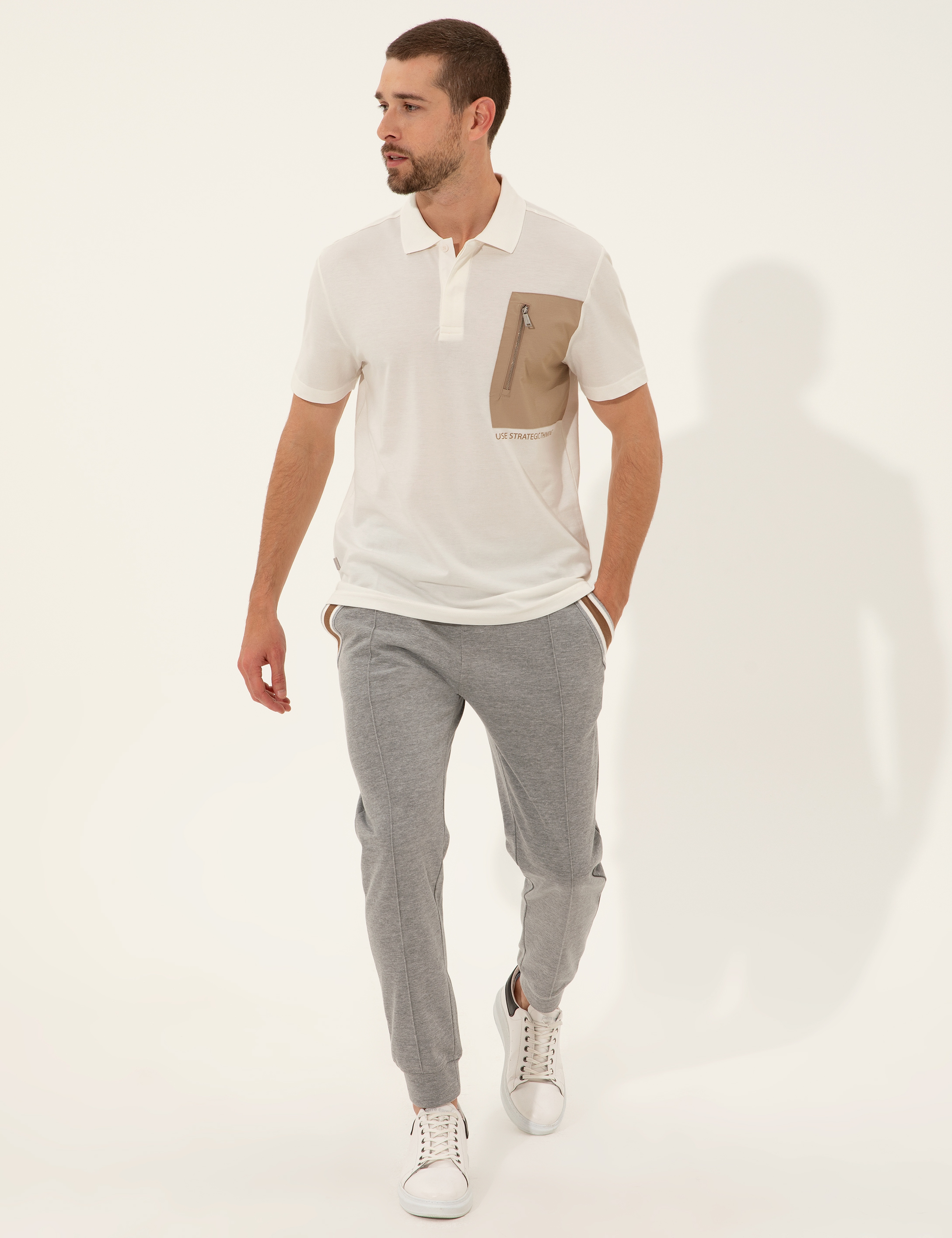 Ecru Slim Fit Tshirt - Image 4