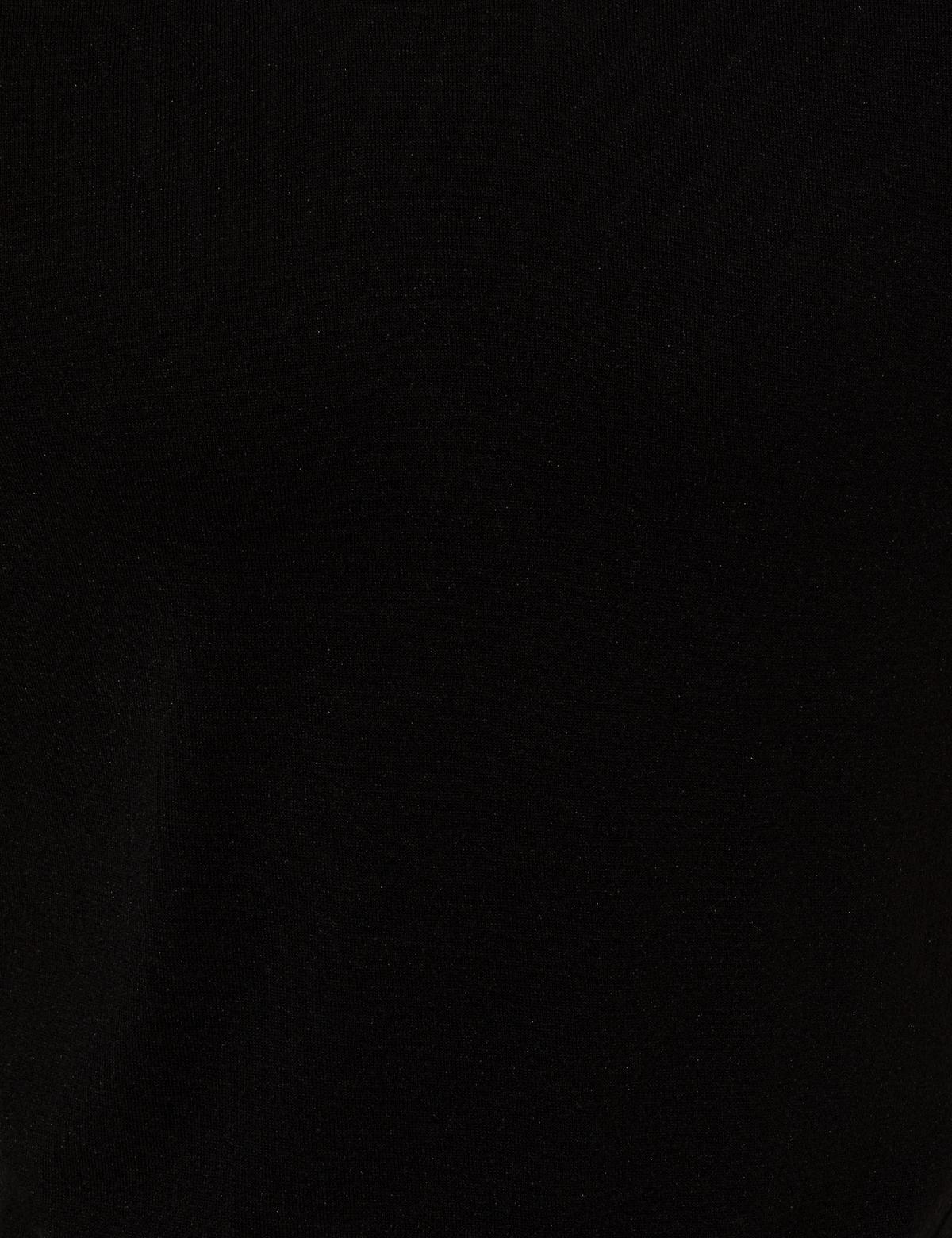 Siyah Slim Fit Bisiklet Yaka Triko Tişört - 50249698013