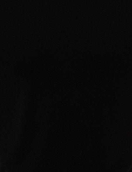 Siyah Slim Fit Bisiklet Yaka Triko Tişört - 50249698013