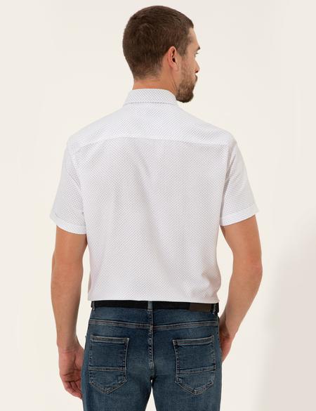 Beyaz Regular Fit Kısa Kollu Gömlek - 50252449026
