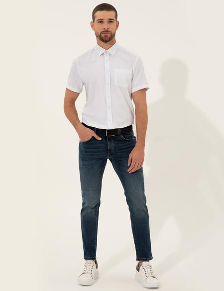 Beyaz Regular Fit Kısa Kollu Gömlek - 50252449026