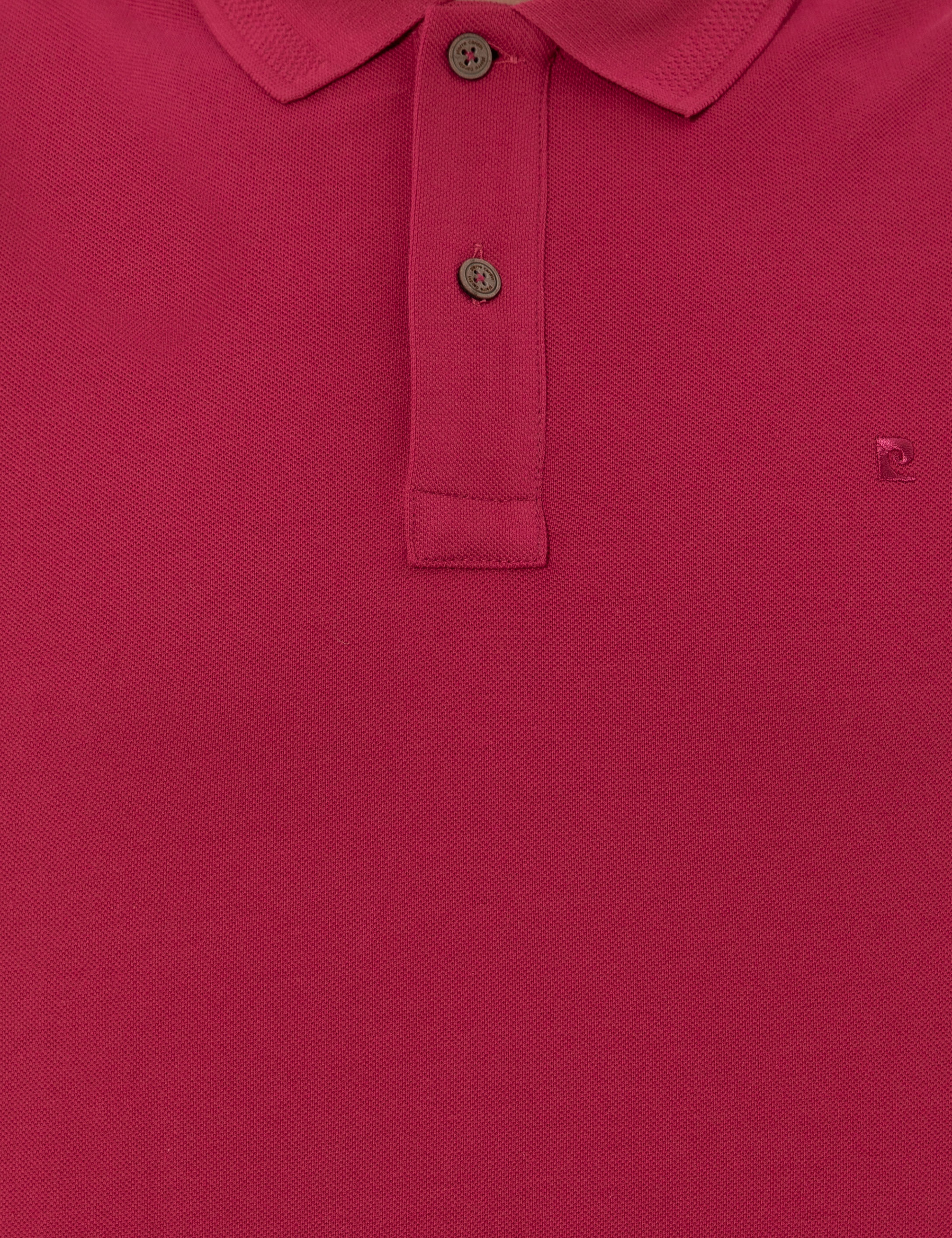 Fuşya Slim Fit %100 Pamuk Düğmeli Polo Yaka Basic Tişört - Image 6