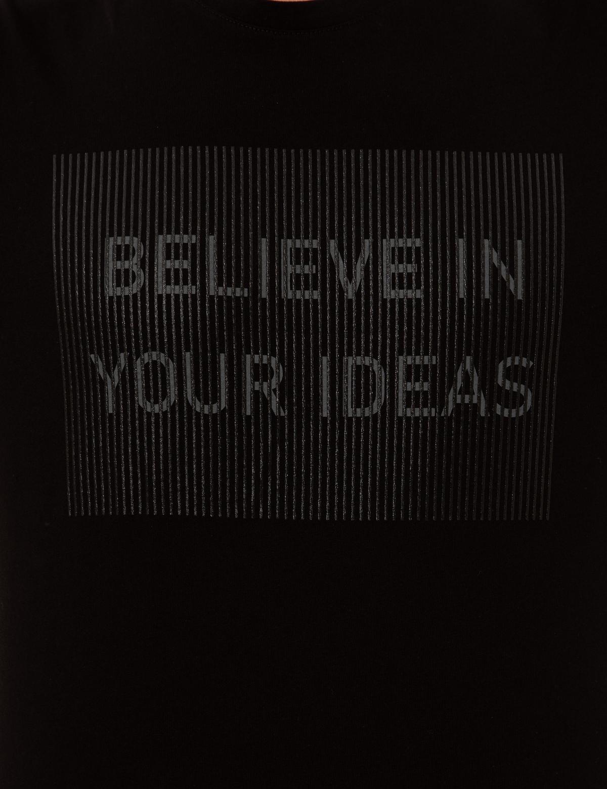 Siyah Slim Fit Baskılı Bisiklet Yaka Tişört - 50249350006