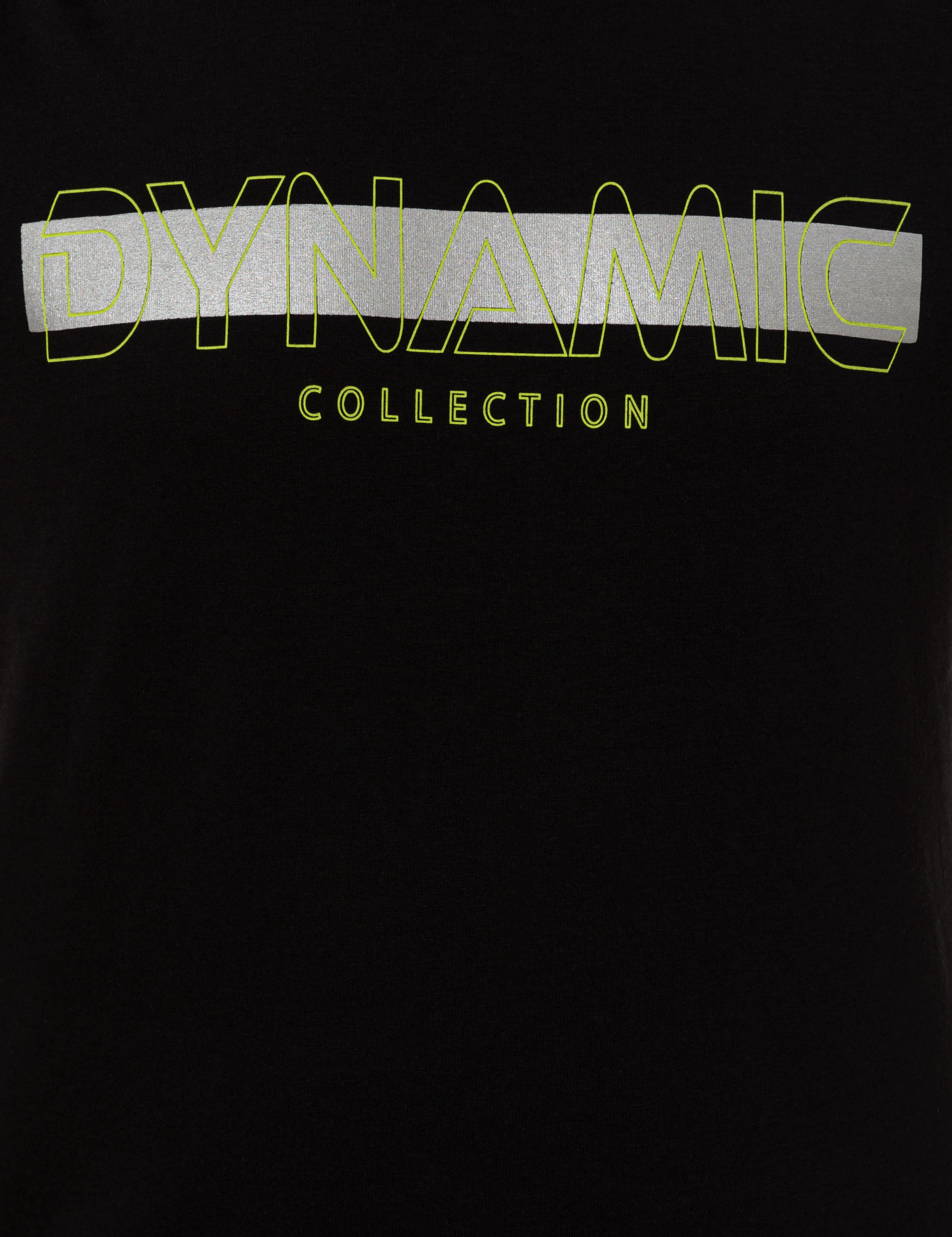 Siyah Slim Fit Baskılı Bisiklet Yaka Tişört