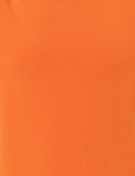 Turuncu Slim Fit Bisiklet Yaka Basic Tişört - 50251739037