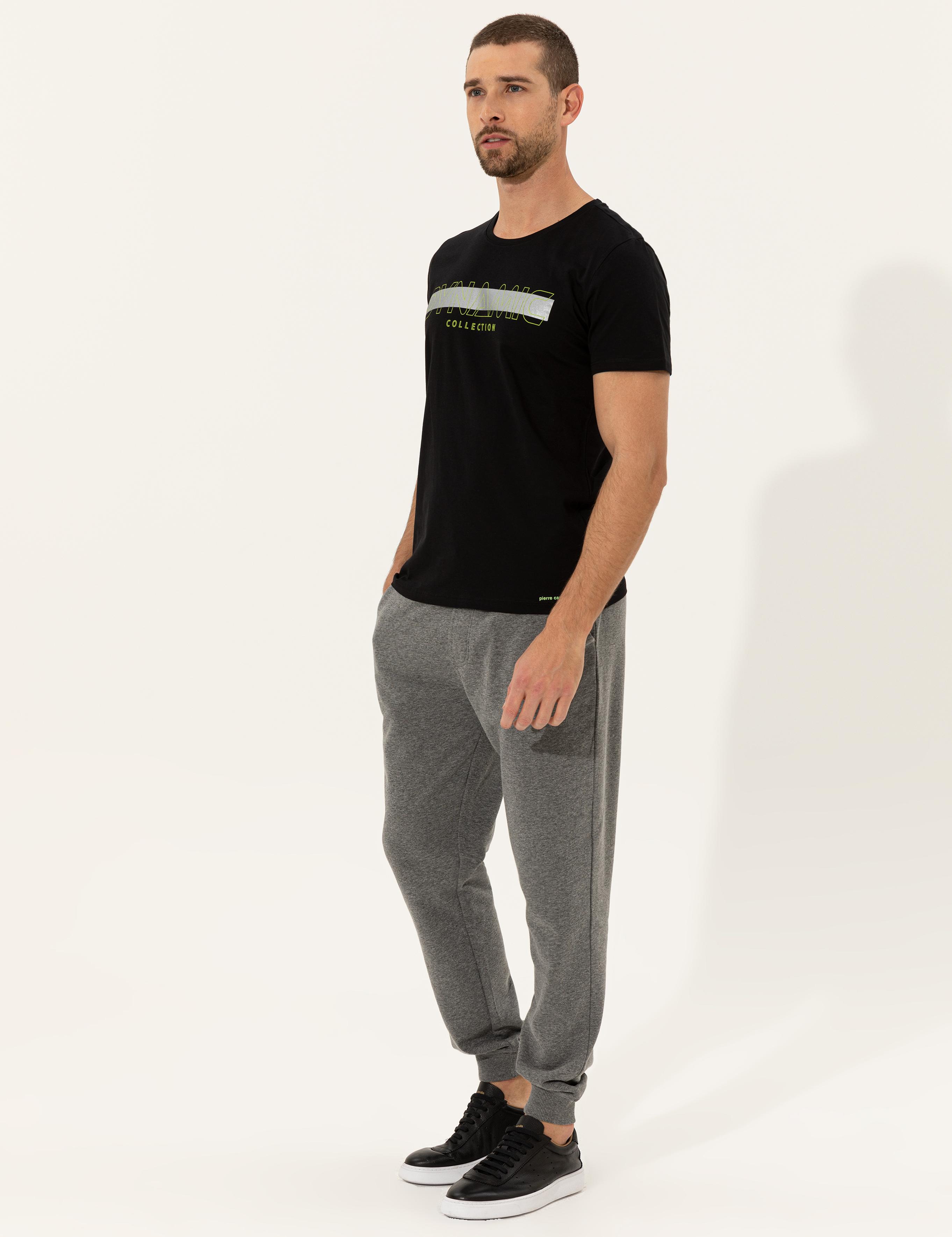 Gri Melanj Slim Fit Eşofman Altı