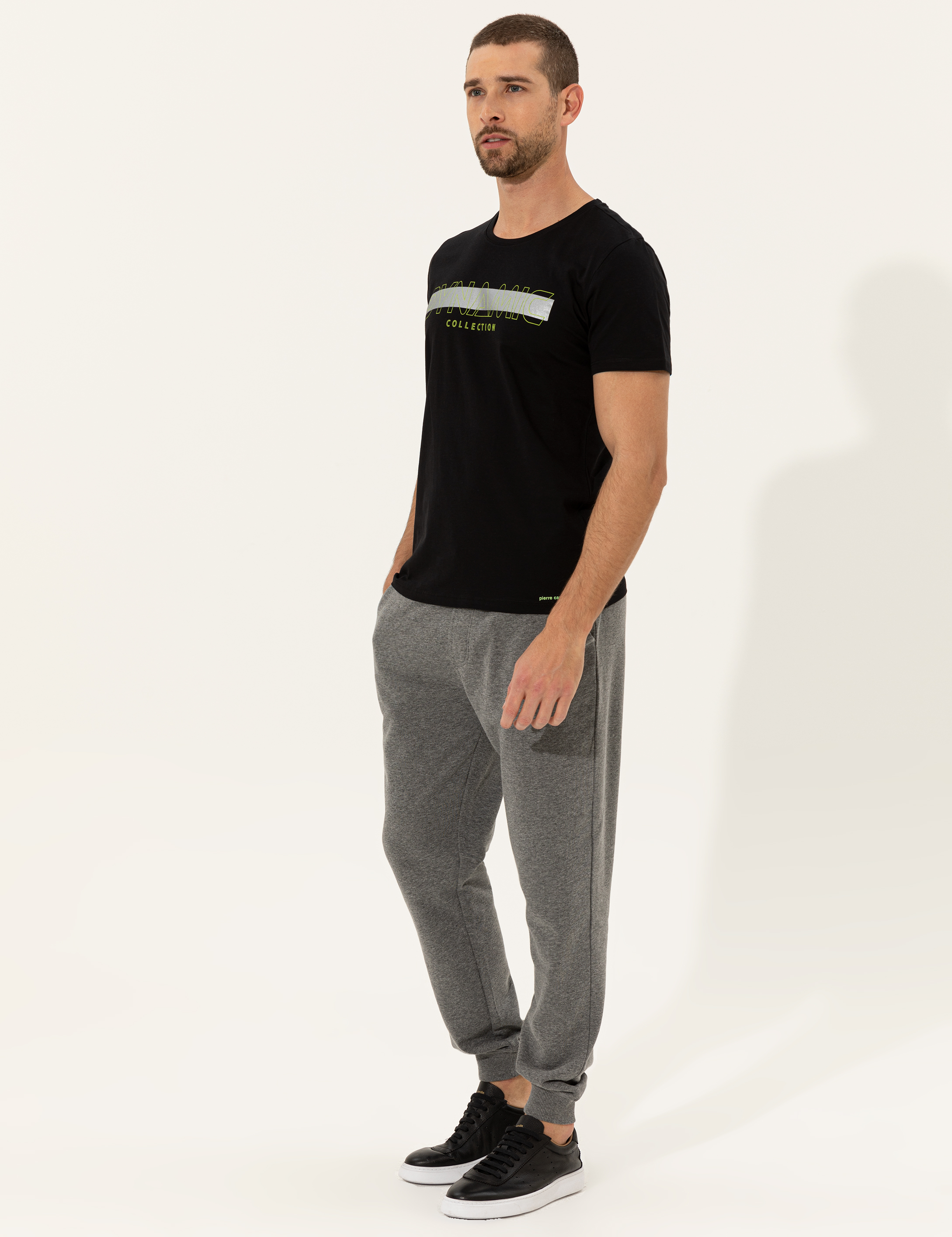 Gri Melanj Slim Fit Eşofman Altı