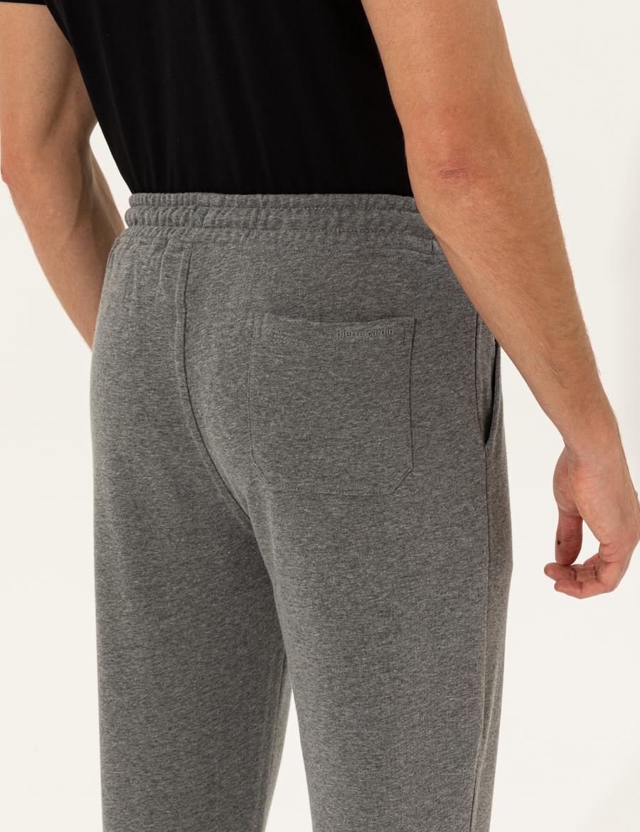 Gri Melanj Slim Fit Eşofman Altı