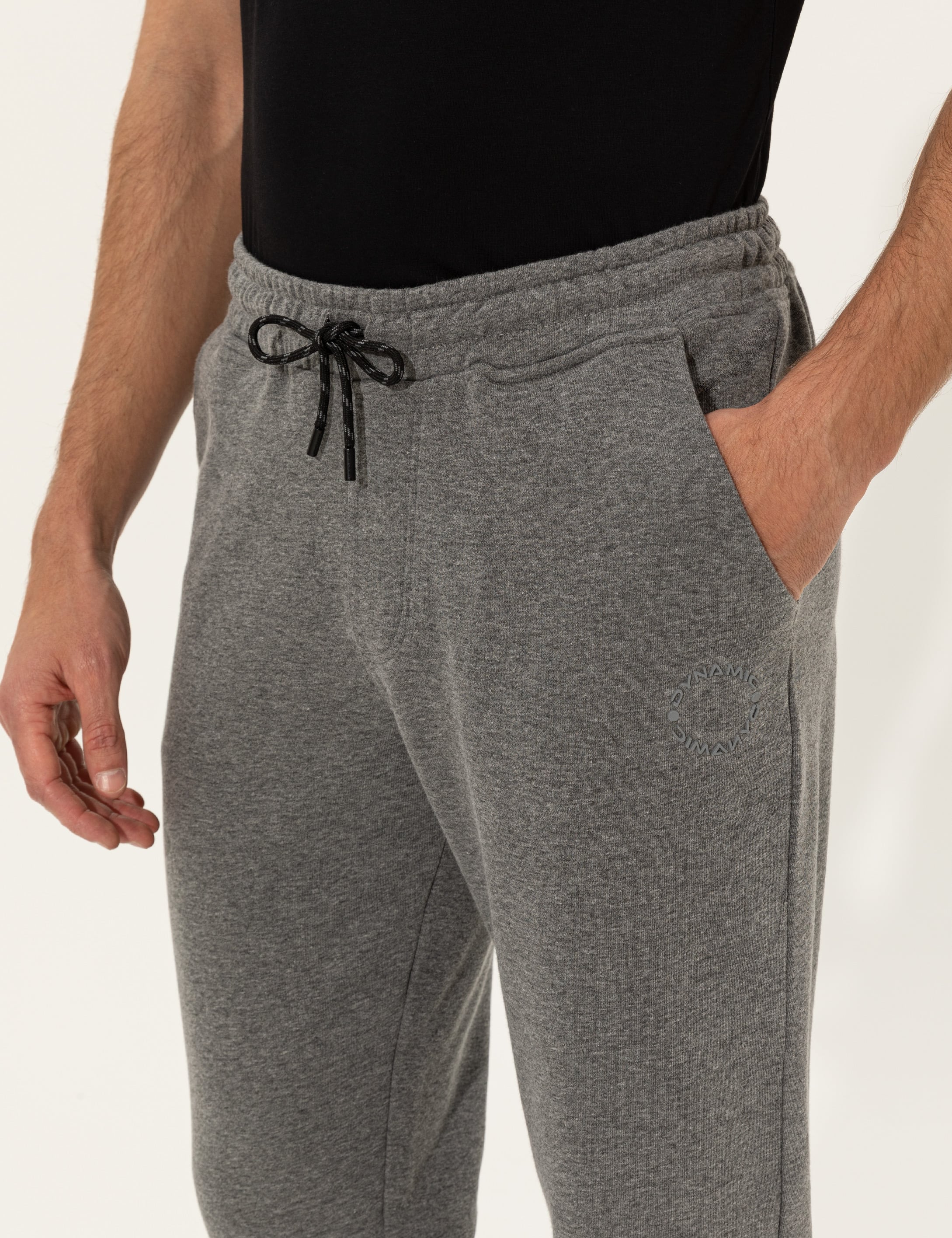Gri Melanj Slim Fit Eşofman Altı