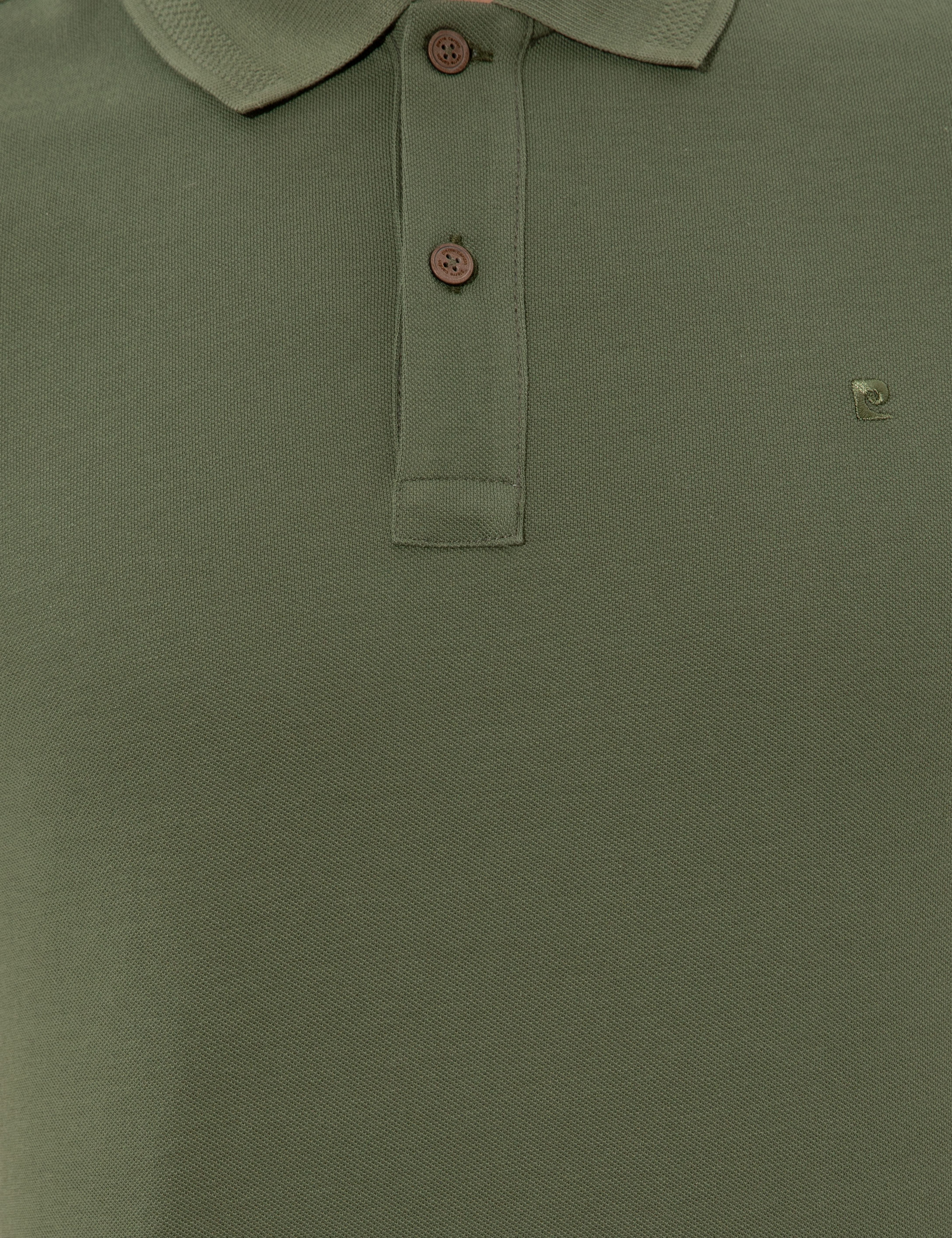 Haki Slim Fit %100 Pamuk Düğmeli Polo Yaka Basic  Tişört
