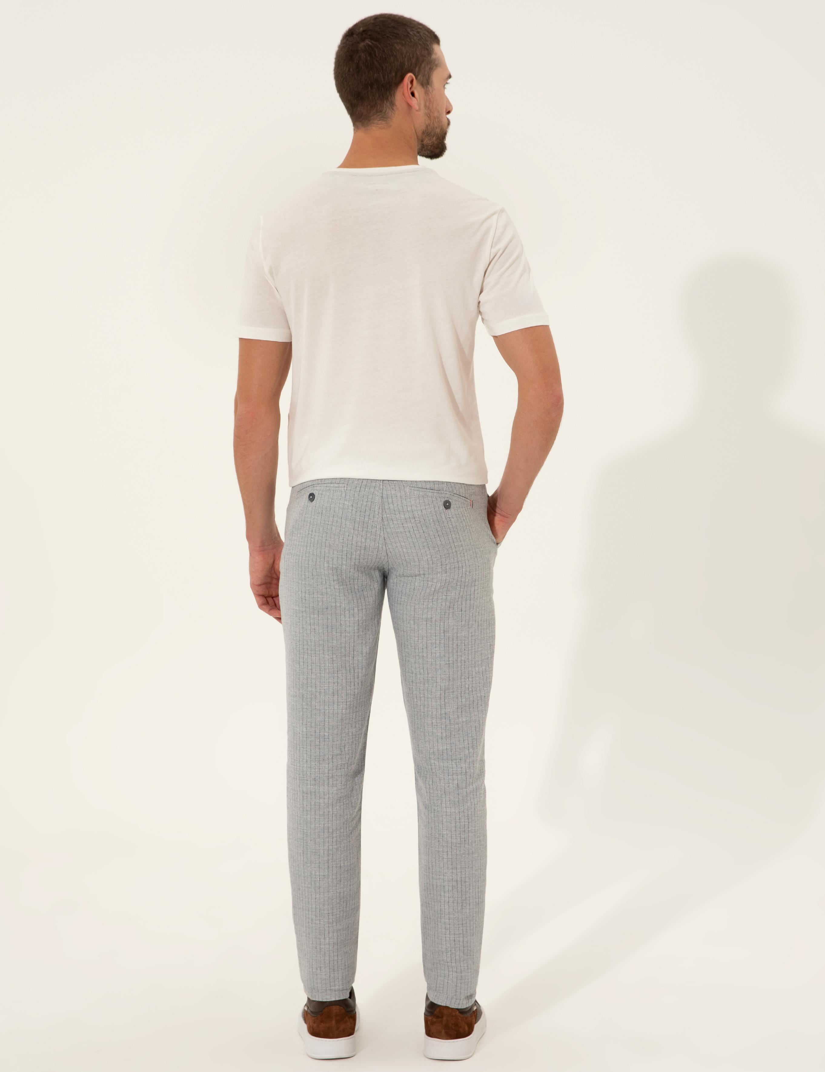 Açık Mavi Slim Fit Kanvas Pantolon