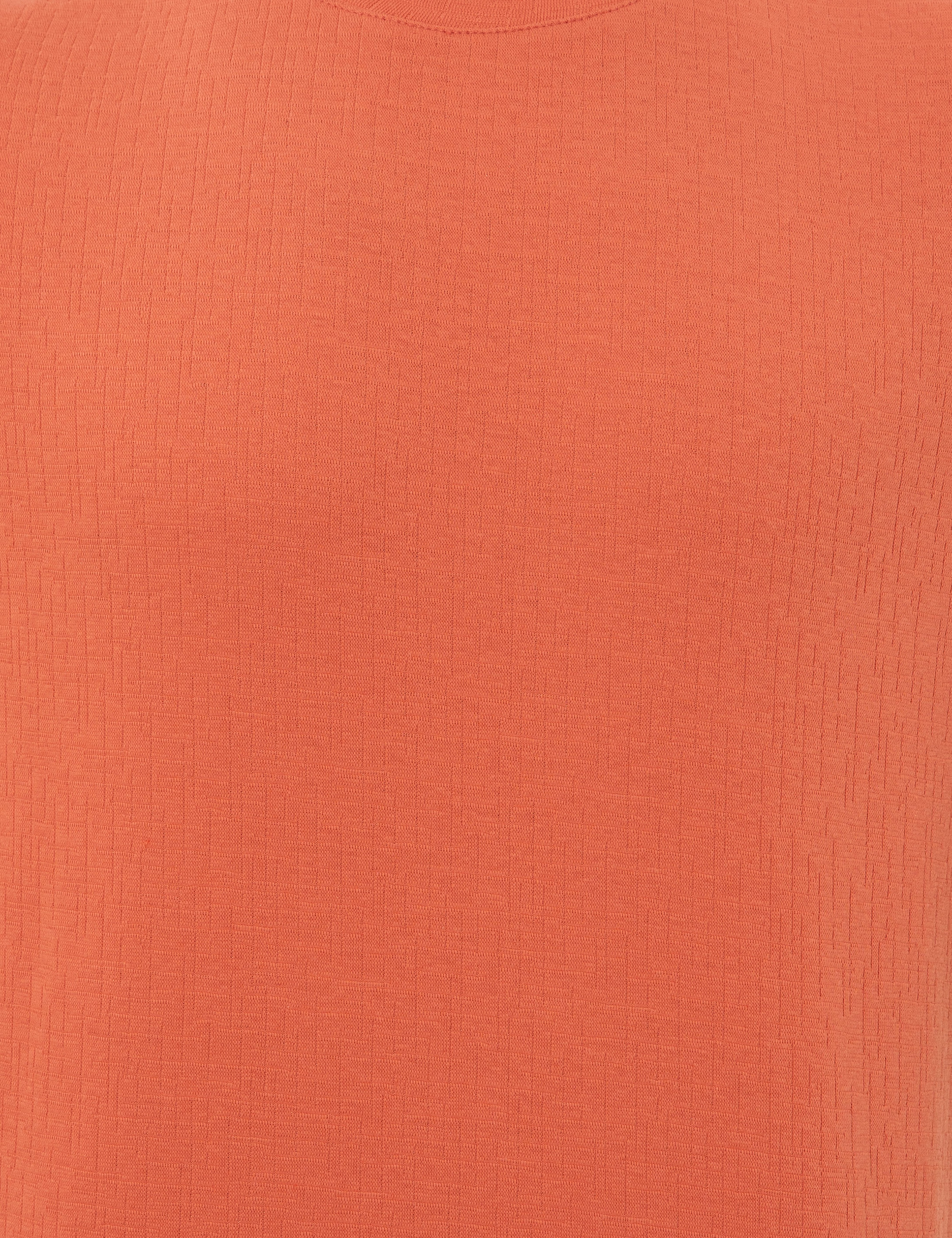 Turuncu Slim Fit Baskılı Bisiklet Yaka Tişört - Image 6