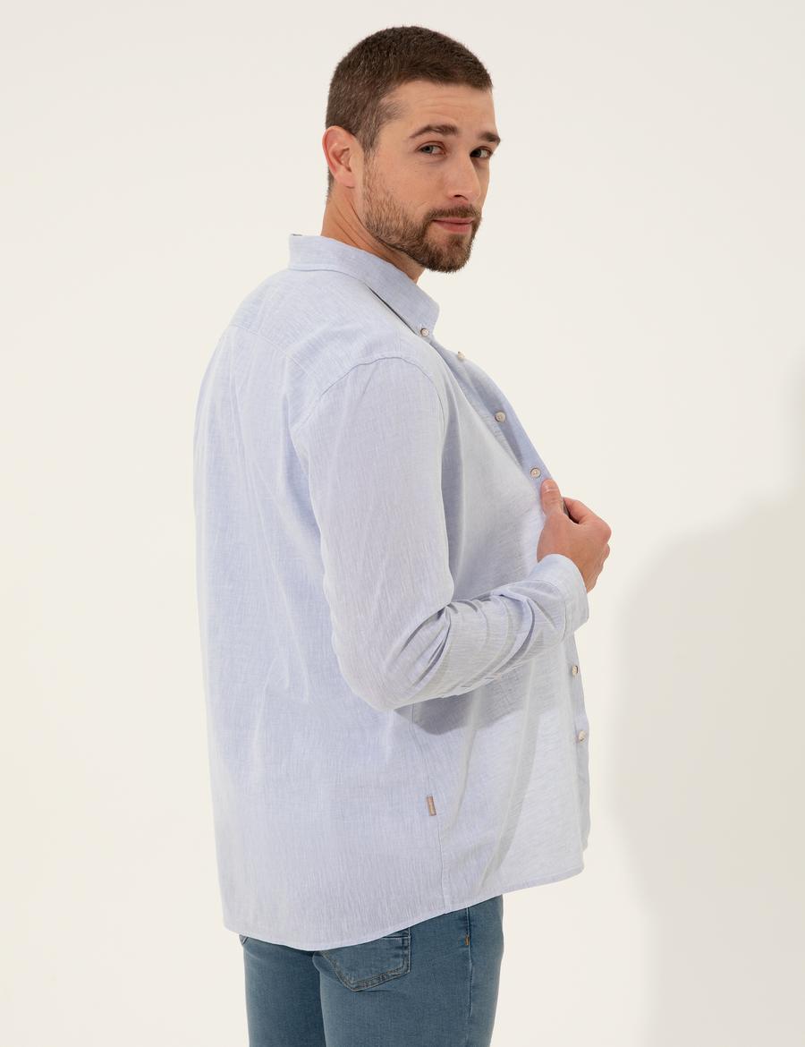 Açık Mavi Regular Fit Uzun Kollu Gömlek