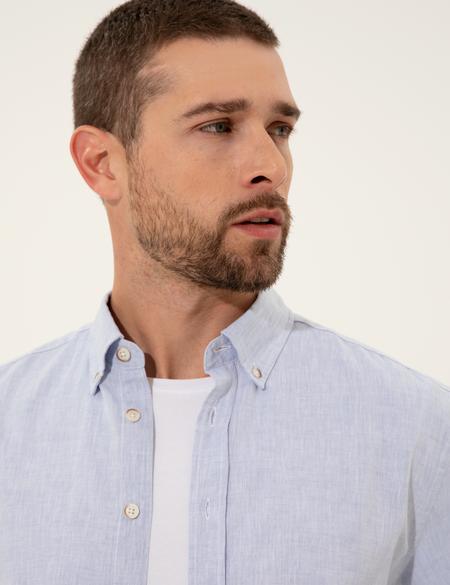 Açık Mavi Regular Fit Uzun Kollu Gömlek - 50249667011