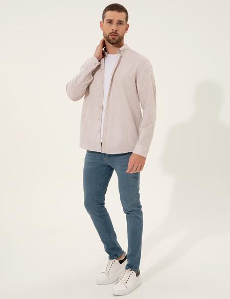 Açık Kahverengi Regular Fit Uzun Kollu Gömlek - 50249667008