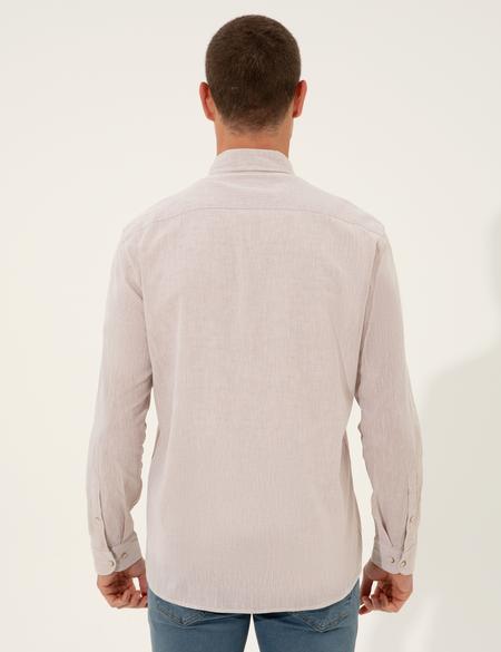 Açık Kahverengi Regular Fit Uzun Kollu Gömlek - 50249667008