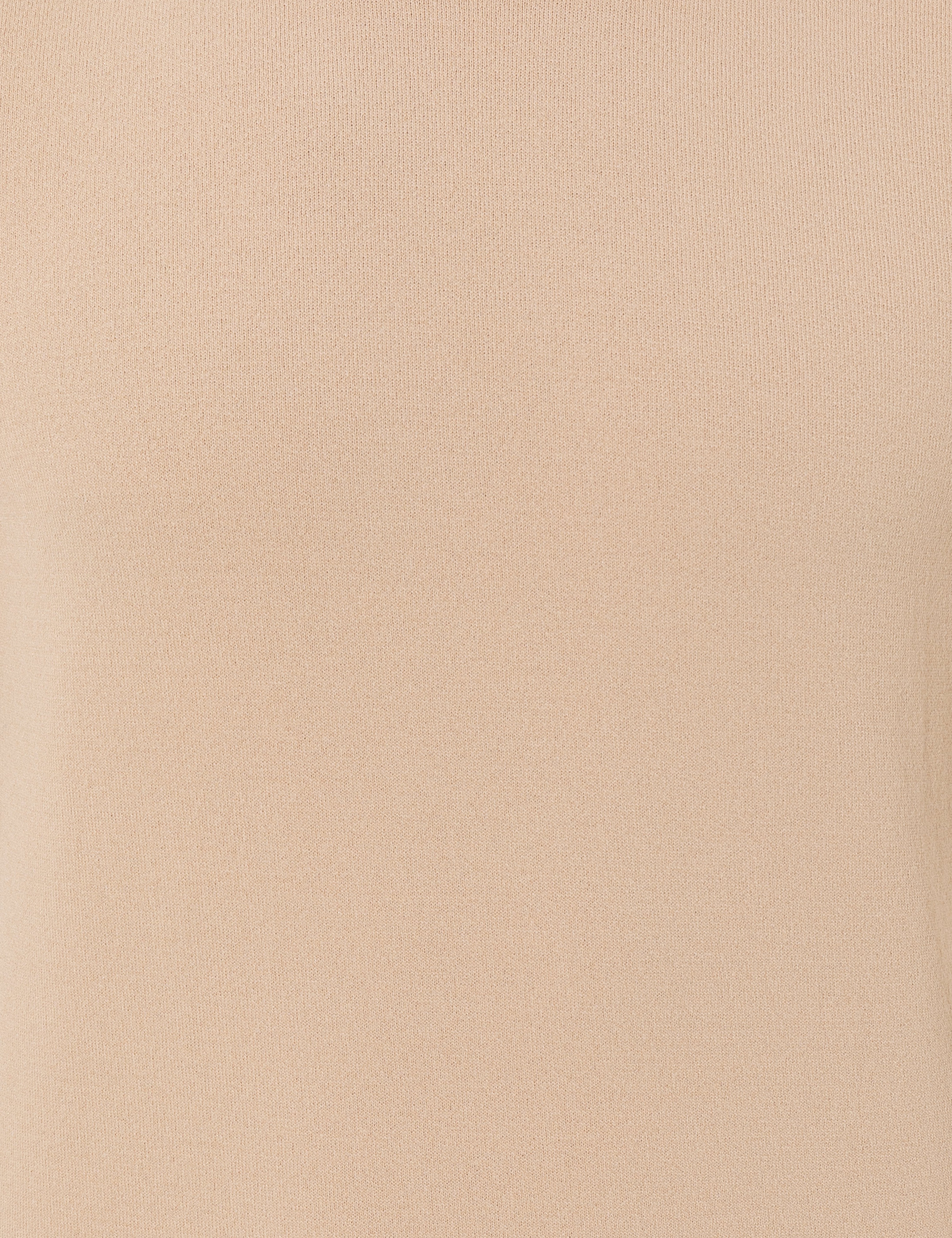 Bej Slim Fit Bisiklet Yaka Triko Tişört - Image 6