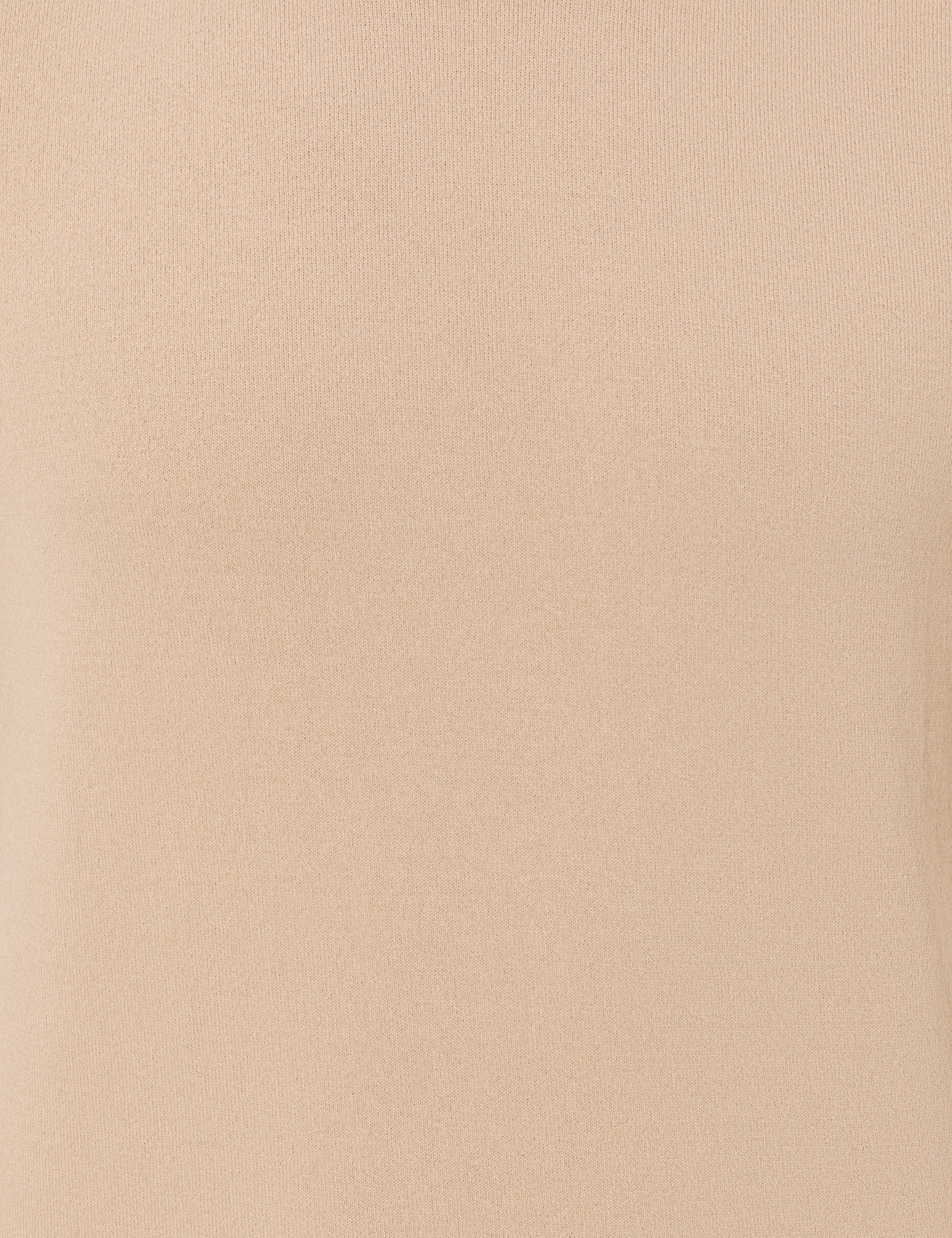 Bej Slim Fit Bisiklet Yaka Triko Tişört