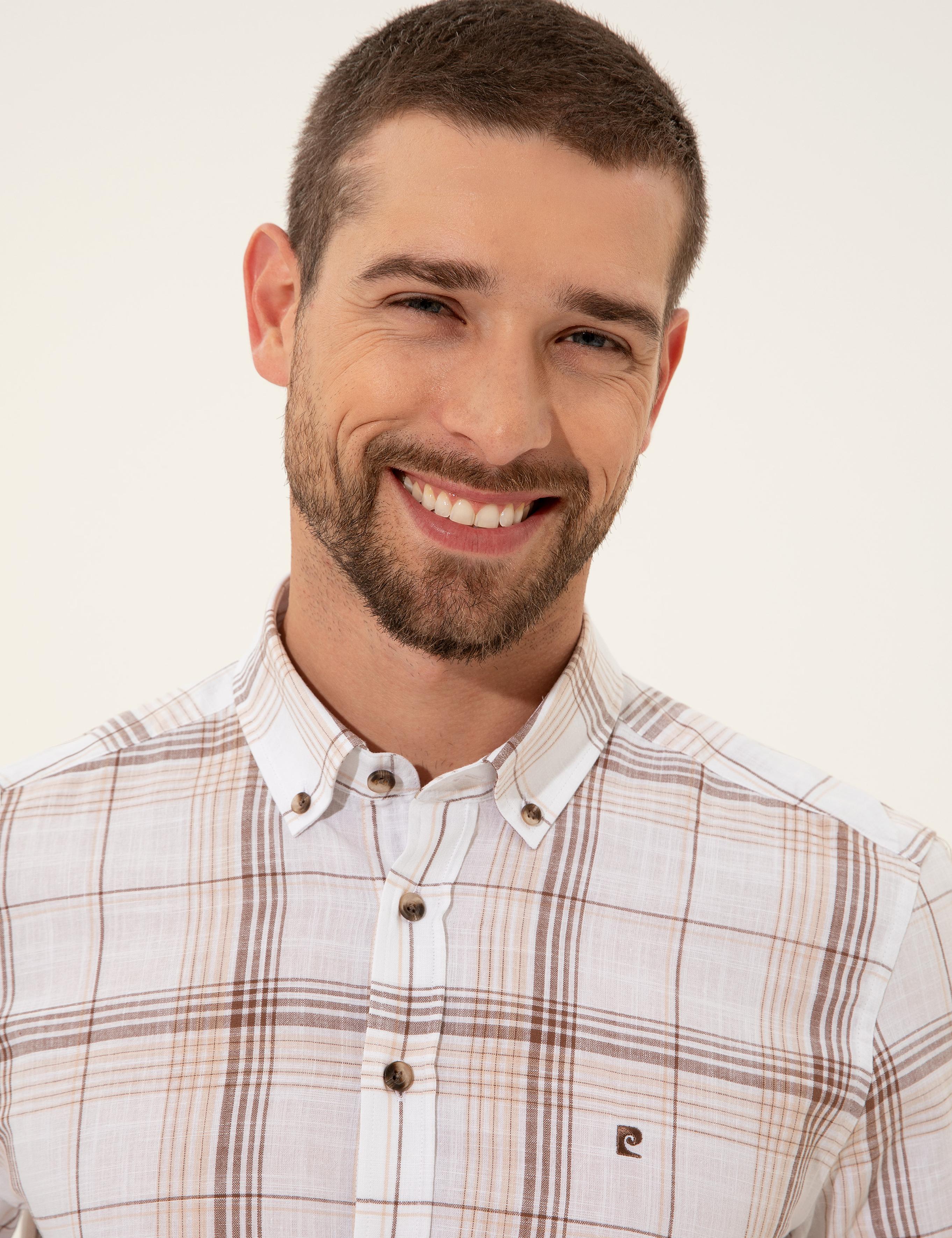 Kahverengi Regular Fit Kısa Kollu Gömlek