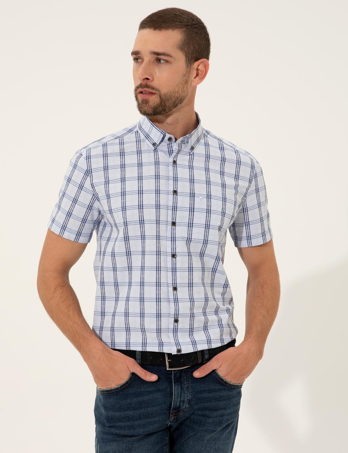 Açık Mavi Regular Fit Kısa Kollu Gömlek