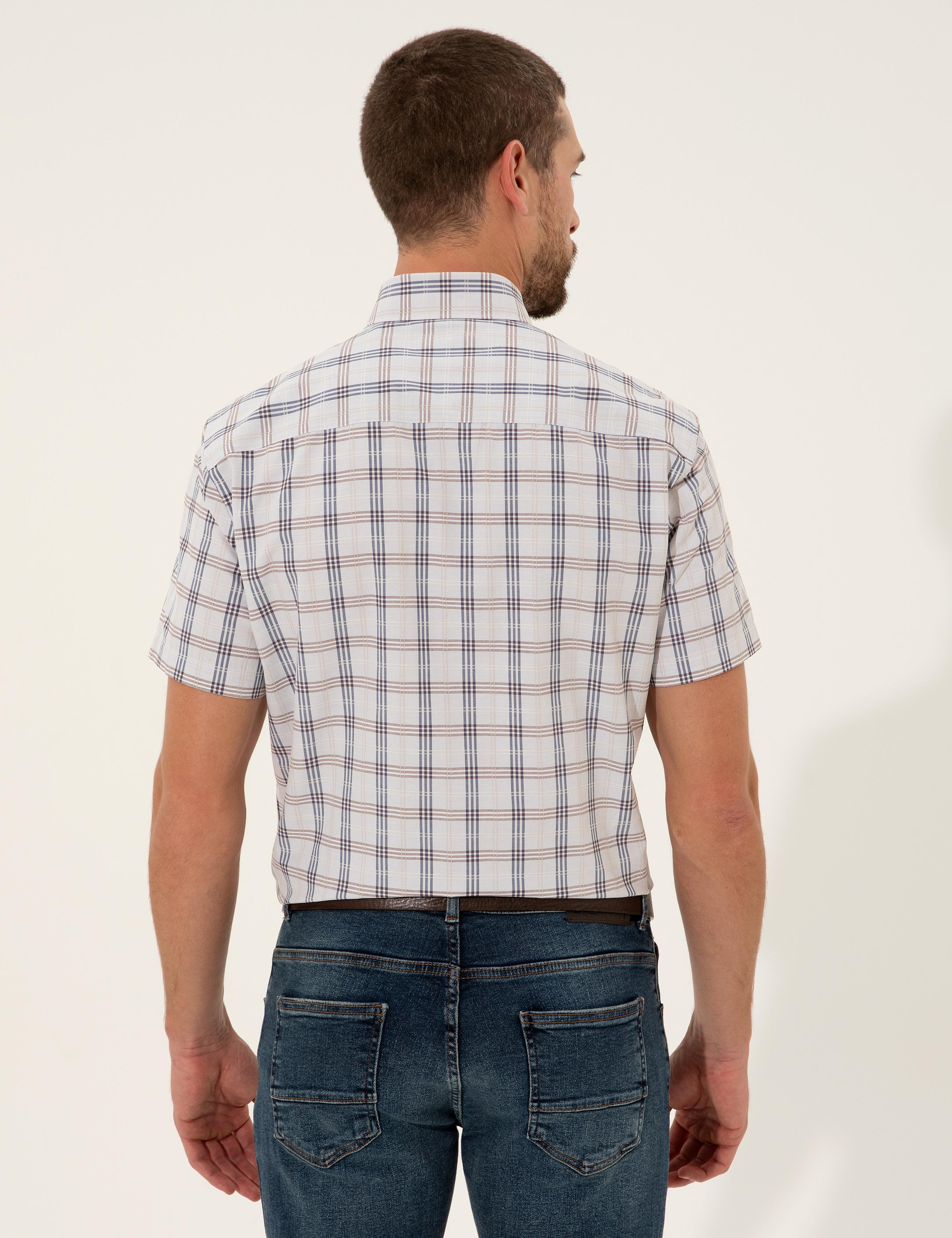 Gri Regular Fit Kısa Kollu Gömlek