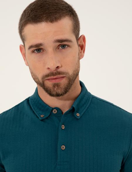 Zümrüt Yeşili Slim Fit Polo Yaka T-Shirt - 50249870019