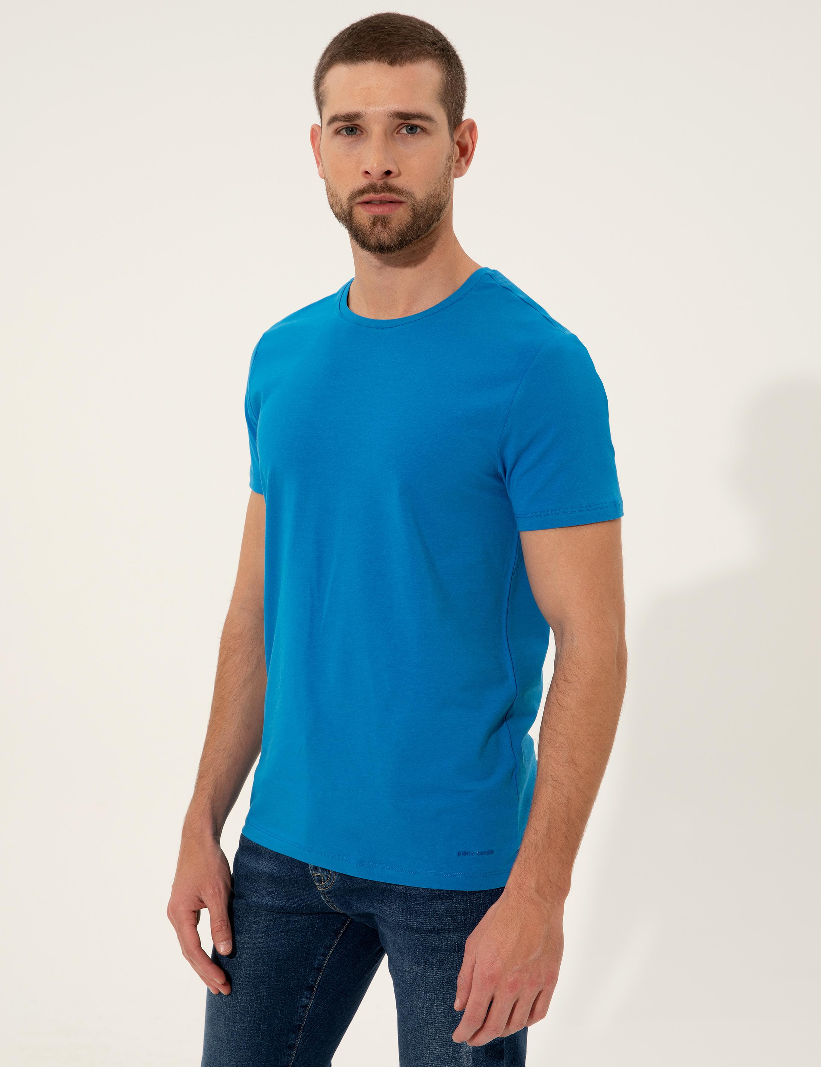 Mavi Slim Fit Bisiklet Yaka Basic Tişört