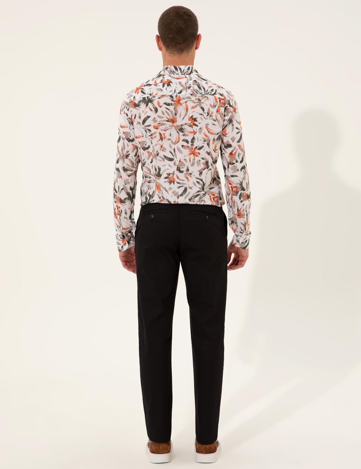 Siyah Regular Fit Kanvas Pantolon - 50251035110