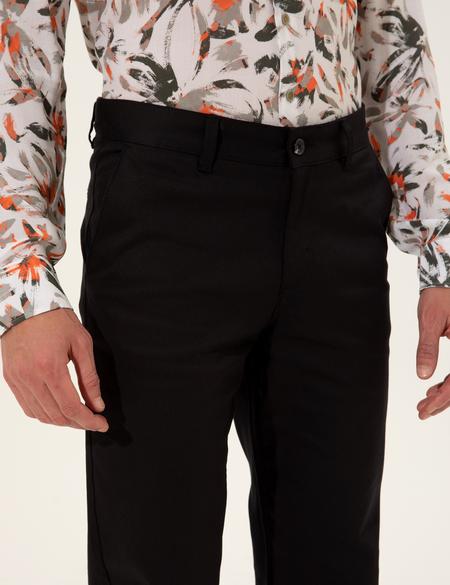 Siyah Regular Fit Kanvas Pantolon - 50251035110