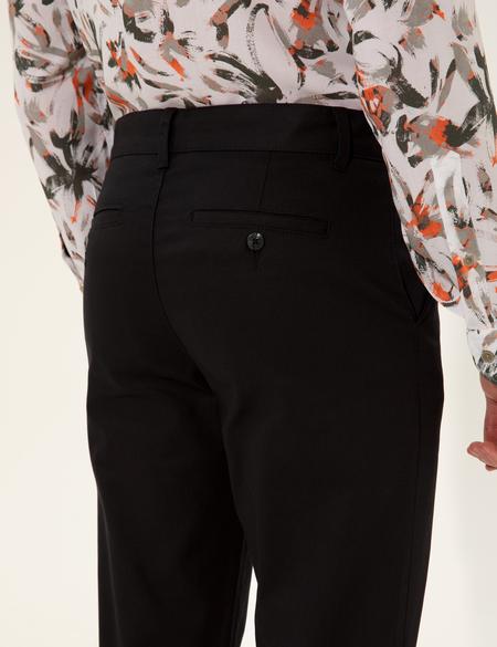 Siyah Regular Fit Kanvas Pantolon - 50251035110