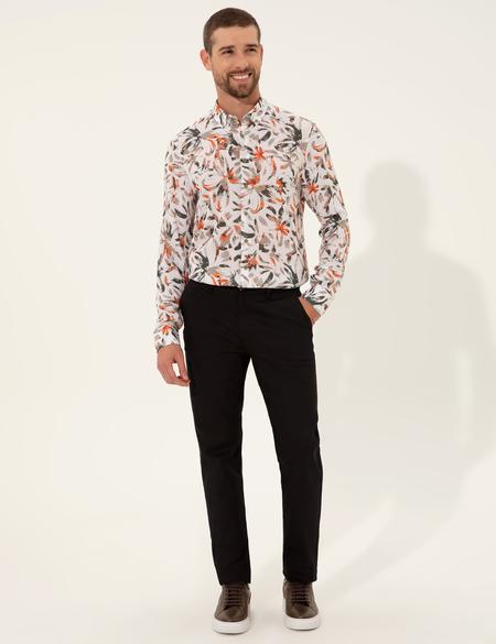 Siyah Regular Fit Kanvas Pantolon - 50251035110