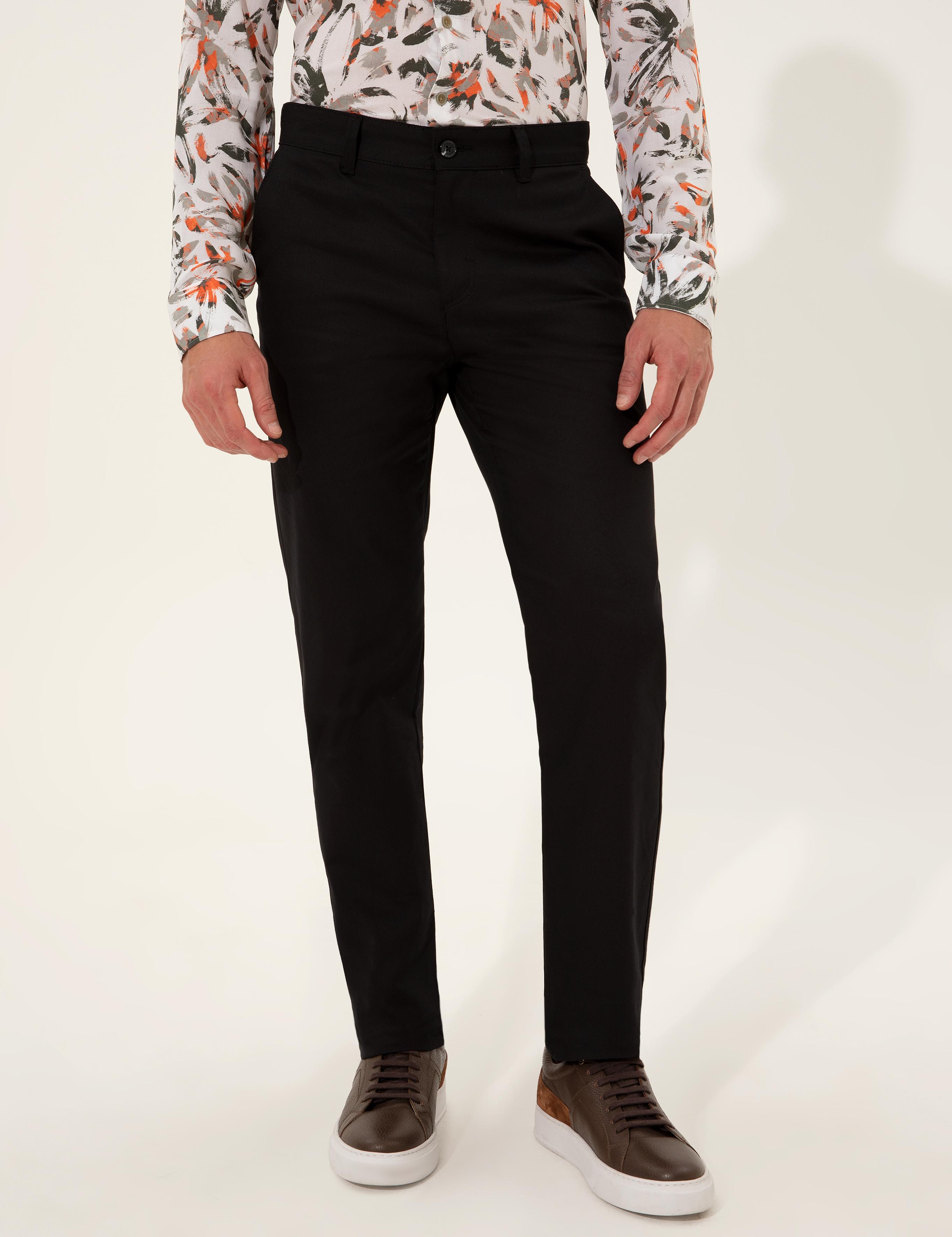 Siyah Regular Fit Kanvas Pantolon