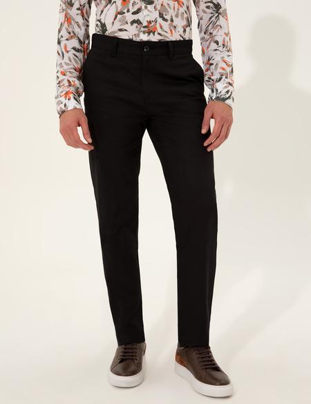 Siyah Regular Fit Kanvas Pantolon - 50251035110
